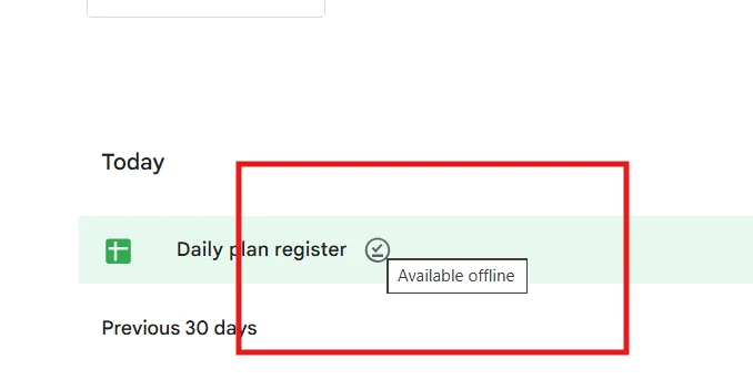  Google Sheets available-offline